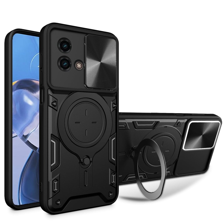 Кейс за телефон Motorola G24 Power 4G, военна защита, магнитен държач, черен