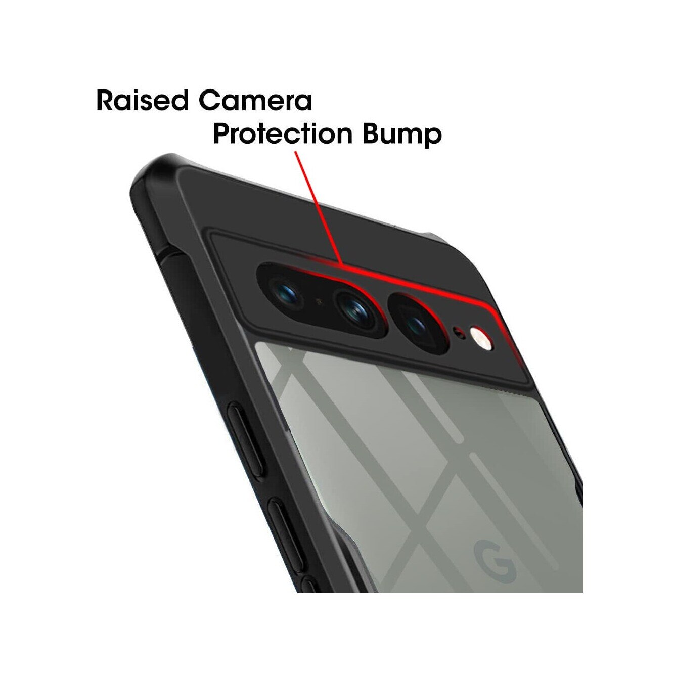 Husa telefon, pentru Google Pixel 7 Pro 5G Bumper ultra subtire usor, moale TPU, acrilic transparent capac spate， Clear Black