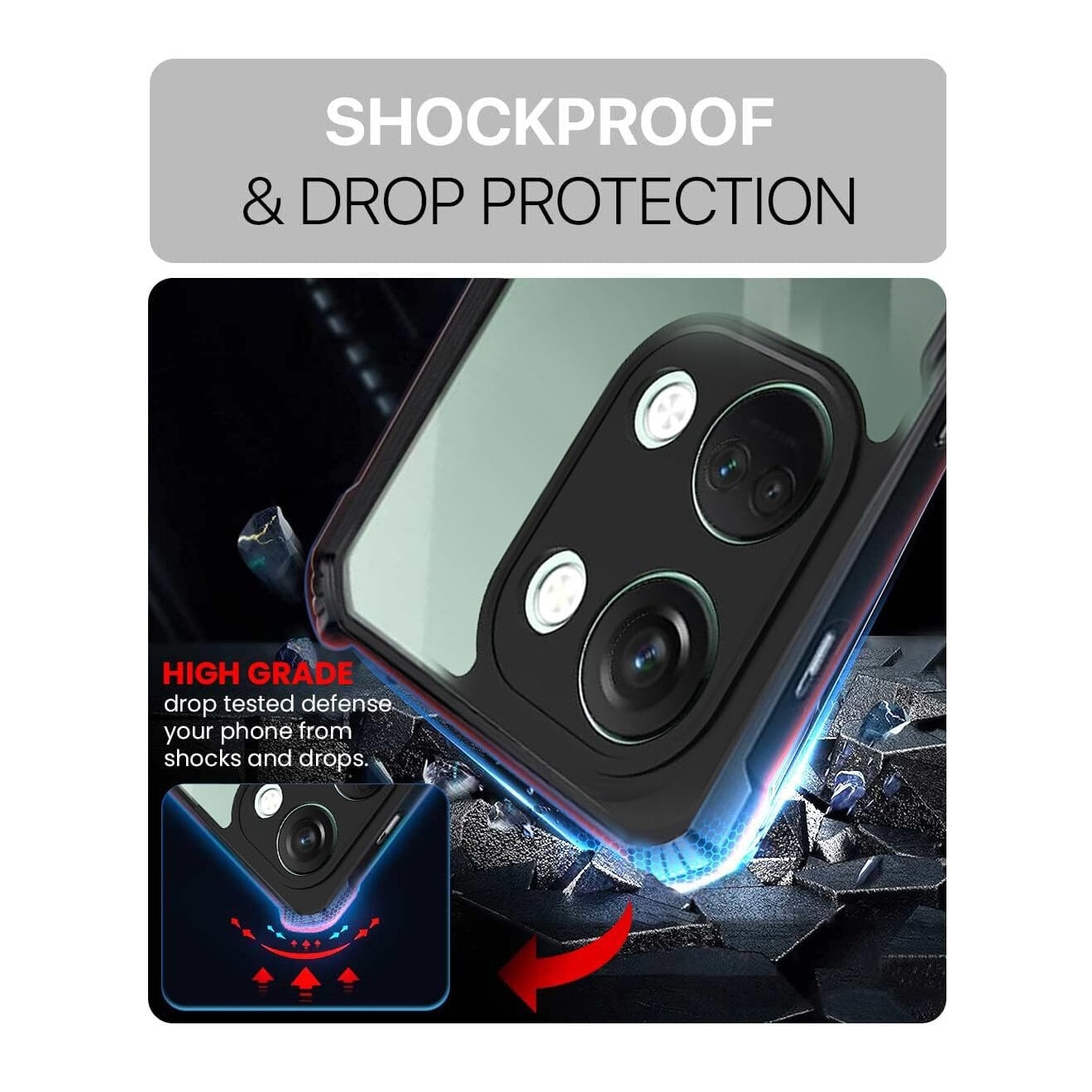 Husa telefon, pentru OnePlus Nord 3 5G Bumper ultra subtire usor, moale TPU, acrilic transparent capac spate， Clear Black