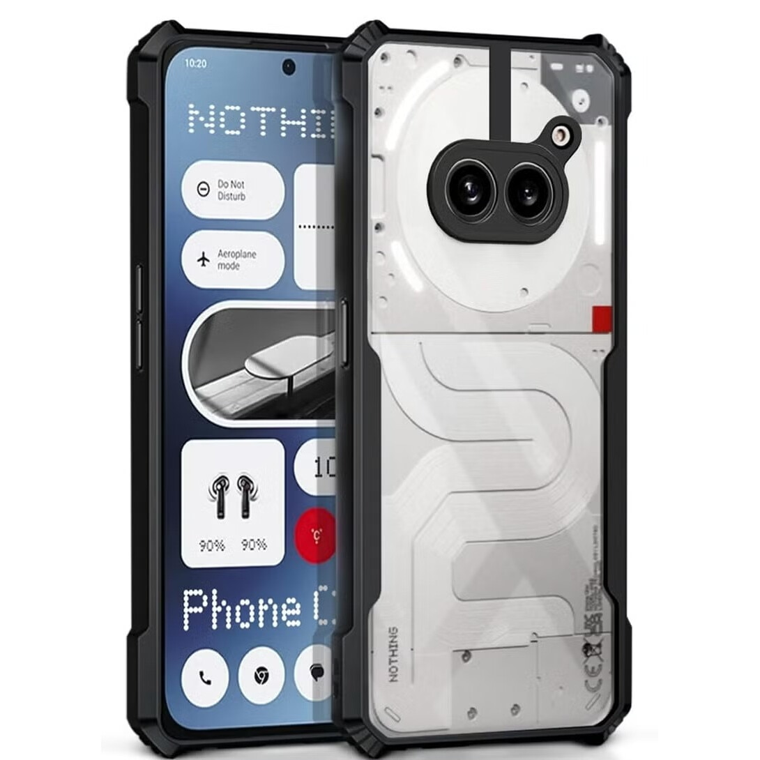 Husa telefon, pentru Nothing Phone 2A 5G Bumper ultra subtire usor, moale TPU, acrilic transparent capac spate， Clear Black