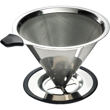 Filtru de cafea reutilizabil Ilymtics, inox, 800 mesh, negru, 6.5x6.5x10cm