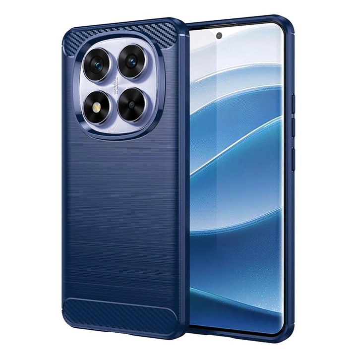 Szénálló tok Xiaomi Redmi Note 14 Pro / Poco X7 telefonhoz, OPTIM MEGOLDÁS, szilikon TPU jobb védelem, szálas kialakítás, ütésálló optimalizálás, hosszú távú tok, kék