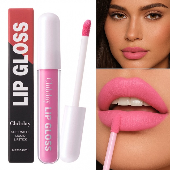 Ruj set Clubday®, nuanta nude mat, rezistent la apa, aplicare usoara