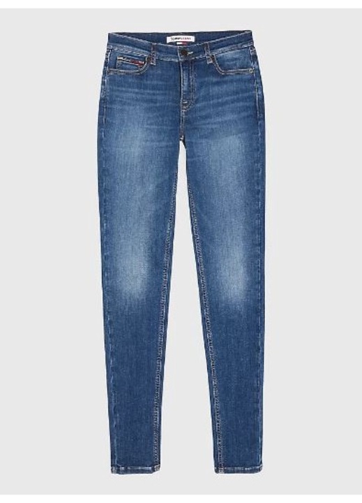 Pantaloni dama Tommy Jeans NORA MR Skinny, albastru, Albastru, W28-L28