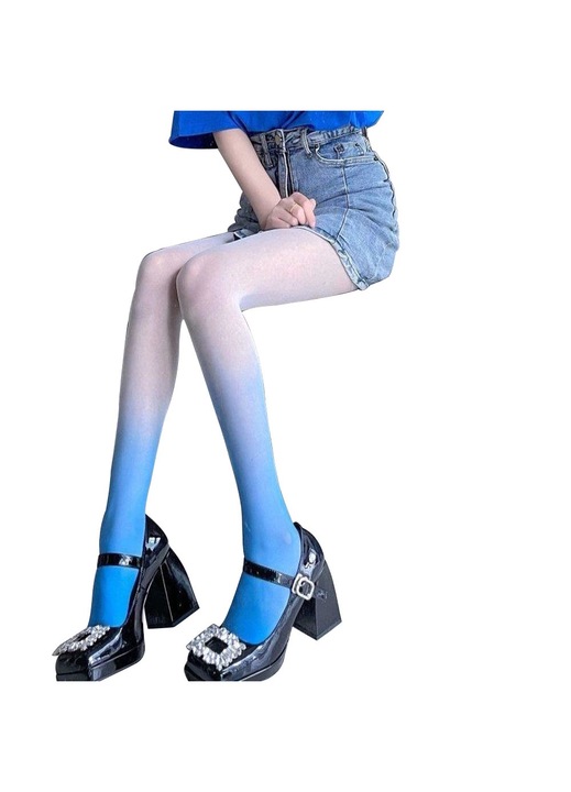 Dresuri dama, gradient, nylon, albastru, One Size INTL