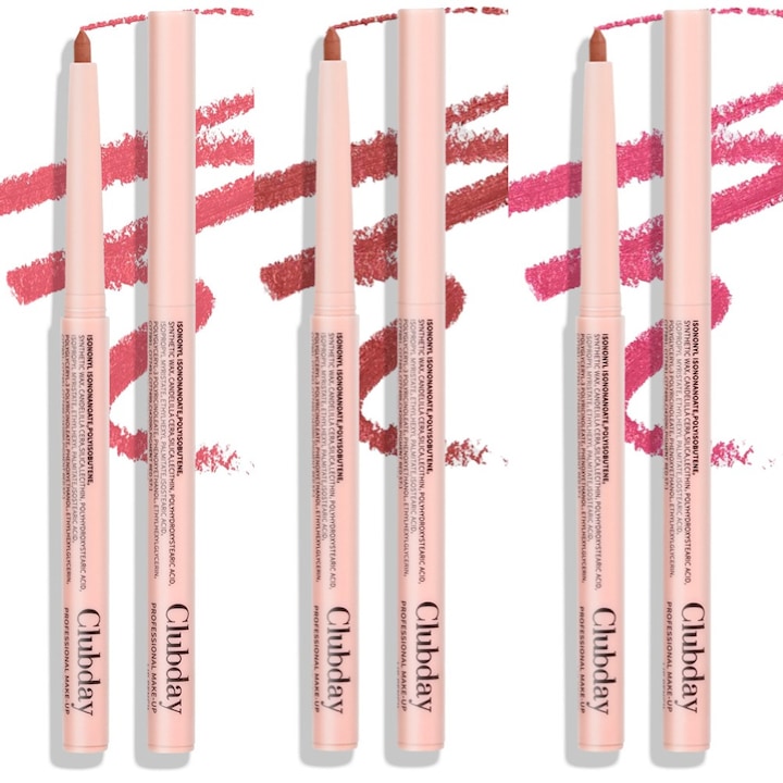 Clubday® Creion de buze, set 3, mat, roz,02