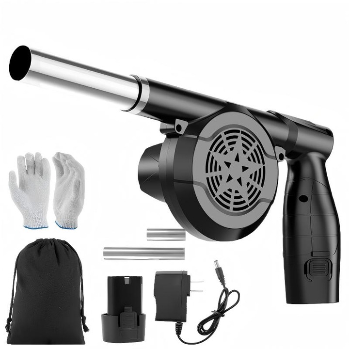 Ventilator portabil pentru gratar, Excitat®, plastic, 20W, negru