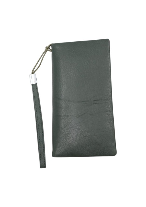 Portofel de dama din piele naturala Hassion R65, dark green