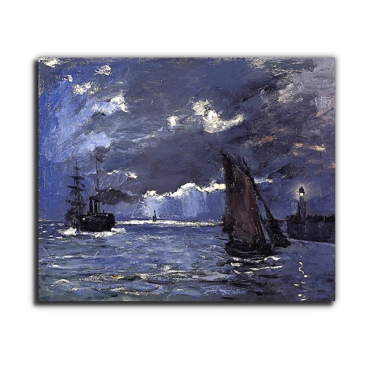 Claude Monet: Hajózás holdfényben (1864), vászonkép, 150x120