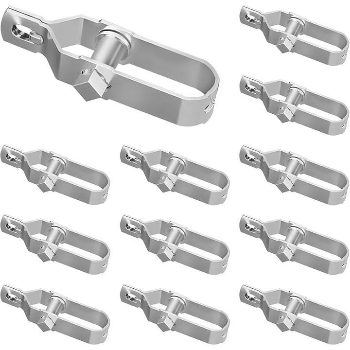 12 db elektromos kerítésfeszítő készlet, Rqiurpn, 90x1,5 mm, rozsdaálló, szénacél, könnyen használható, ezüst