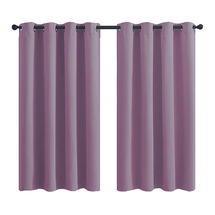 2 db hő- és hangszigetelő blackout függöny, 132x137cm, fekete