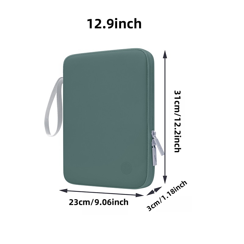 Husa tableta, 12.9 inch, capacitate mare, protectie soc, verde inchis
