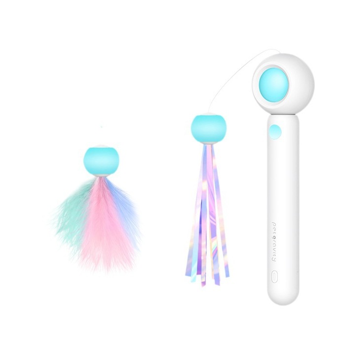 Jucarie interactiva pentru pisici, telescopica, cu laser infrarosu, multicolor