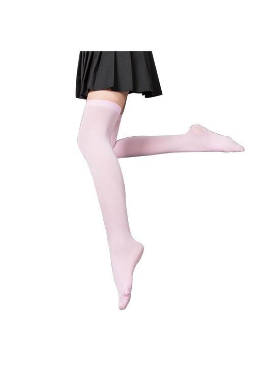 Dresuri dama peste genunchi, roz pal, nylon, One Size