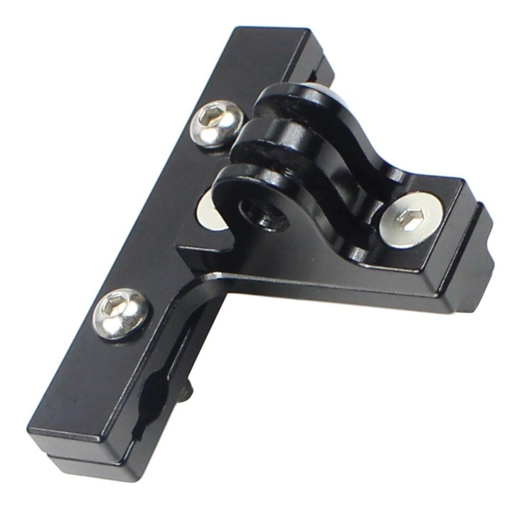 Sistem de prindere pentru sa bicicleta (Seat Rail Mount) din aluminiu compatibila cu camerele video sport pentru Gopro Hero 1 2 3+ 4 5 6 7 8 9 10 11, pentru dji, Cleme pentru biciclete, fixare camera de actiune, negru