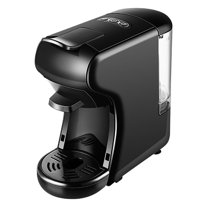 Masina de cafea, 1450 W, rezervor de apa de 600 ml, presiune de 19 bari, multifunctionala 3 in 1, preparare la 92 °C, usor de curatat, negru