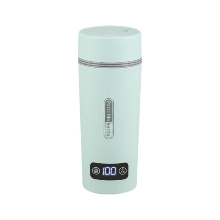 Termos portabil 350ml inox dublu strat, control temperatura, alb 8.2x6.5x20.8cm