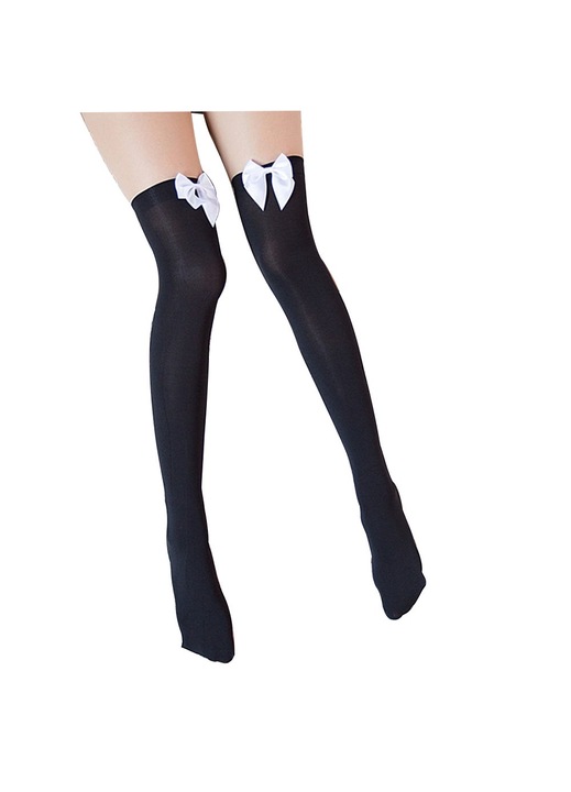 Dresuri dama, nylon, One Size, design cu fundite, negru