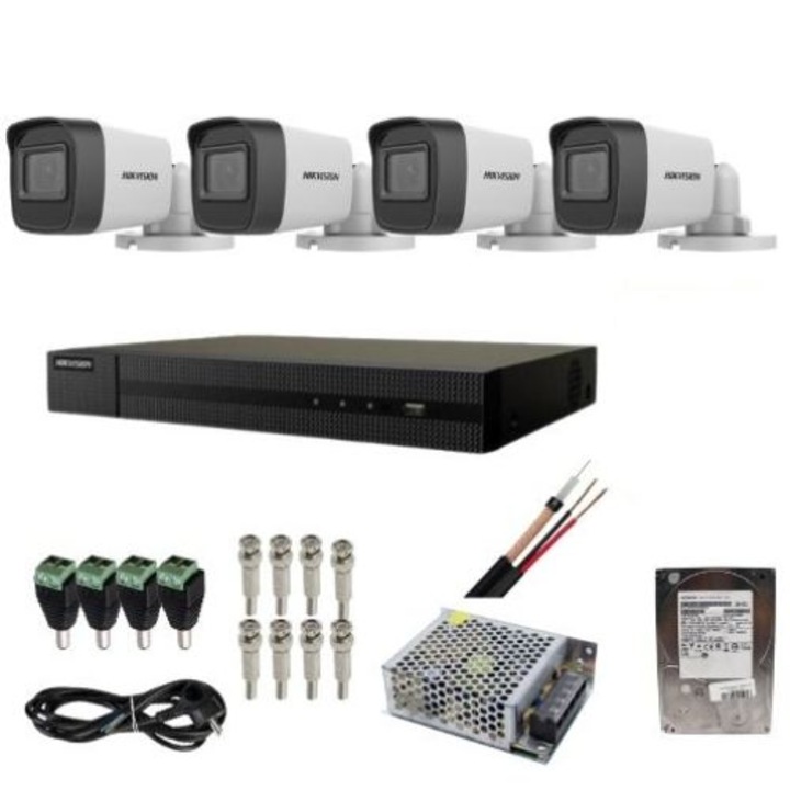 Sistem supraveghere 16 camere Hikvision IP 4MP NVR 4K 16 canale 8MP accesorii