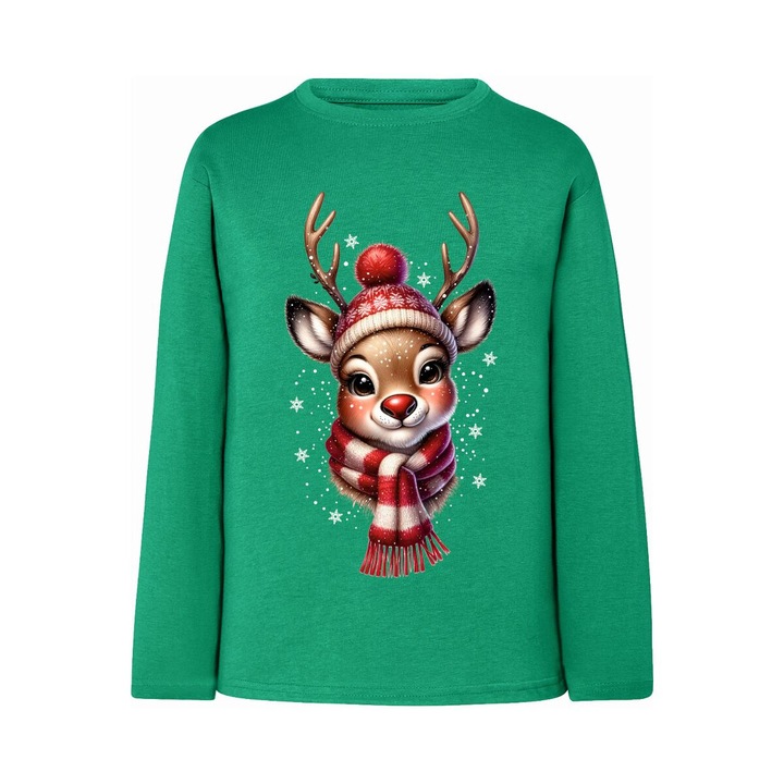 Tup Tup hosszu ujju nyomott bluz, pamut, karacsonyi, zold, Zöld