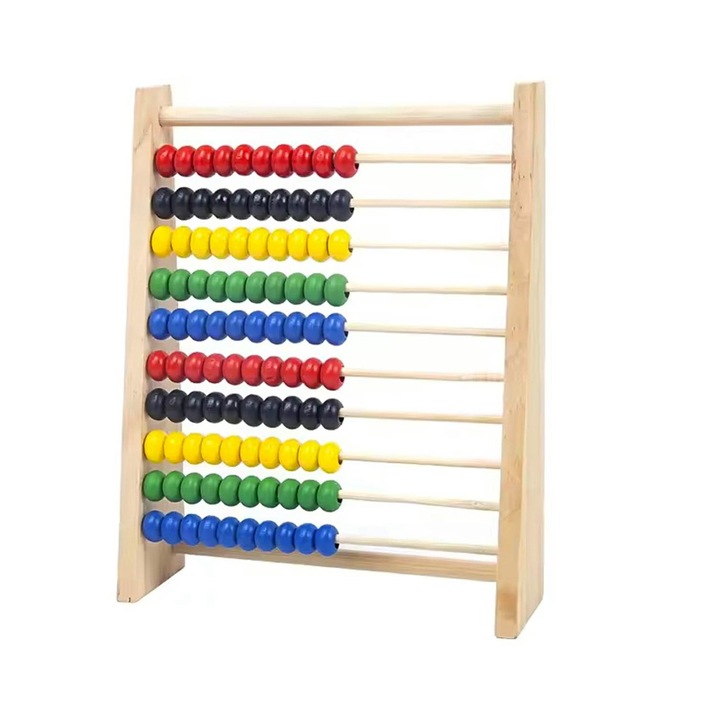 Macomi fa abakusz gyerekeknek, matematikai készségek fejlesztése, 20cm x 16cm x 5cm, Többszínű