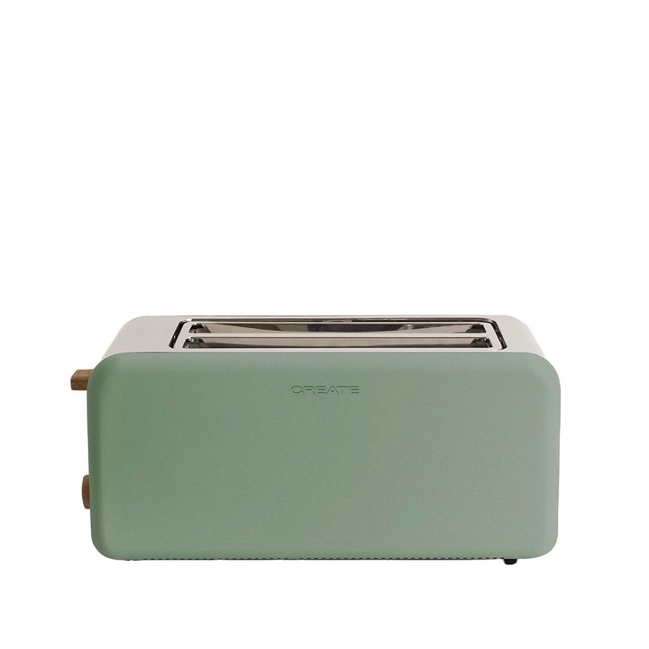 Prajitor de paine Retro CREATE, 2 felii, 6 trepte de putere, oprire automata, functie dezghetare/anulare/reincalzire, tava firimituri, picioare antiderapante, sage