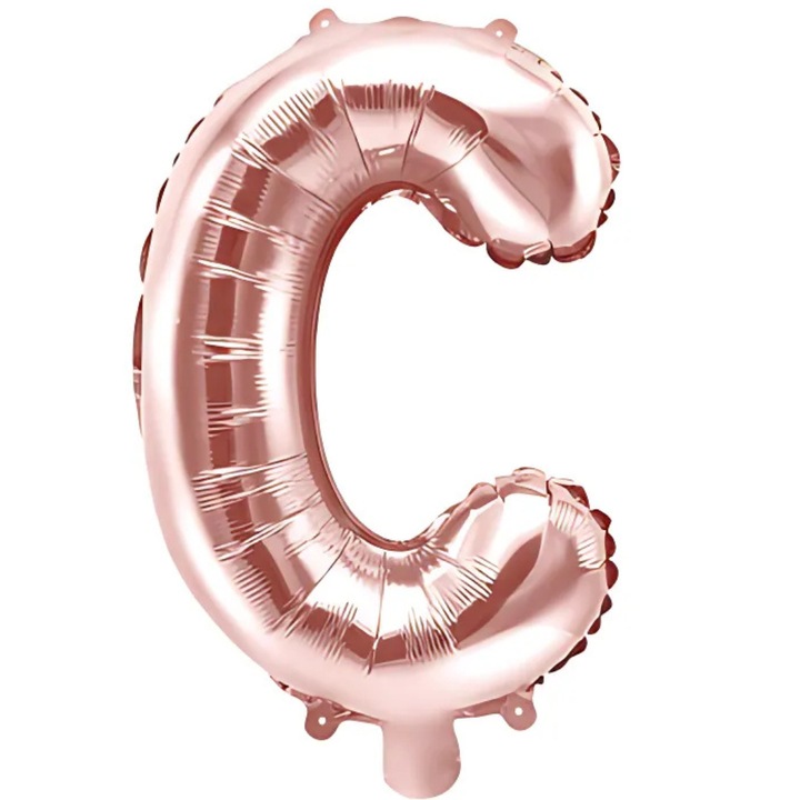 Фолиев балон S DEPOT, във формата на буквата С, розово златисто, 40 см