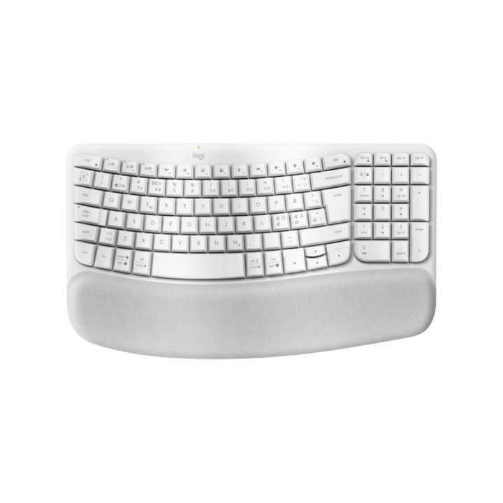 Клавиатура Logitech Wave Keys, бяла (Nordic)