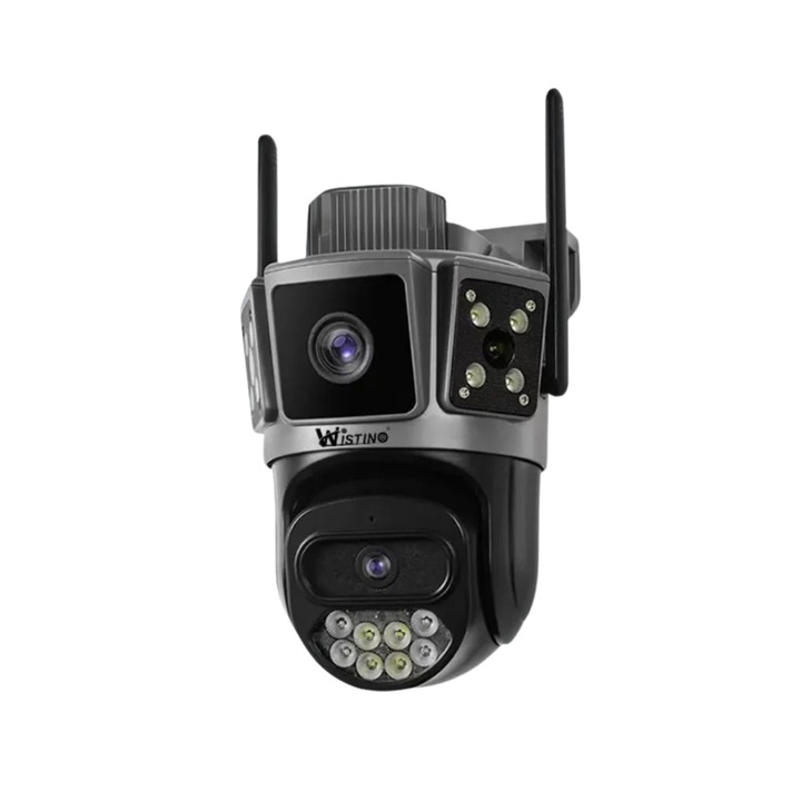 WIFI térfigyelő kamera 6K, 10MP, 3 képernyő, Automatikus követés, Vezérlés az alkalmazásból, Vízállóság, Színes - 4G-5G (SIM kártya)