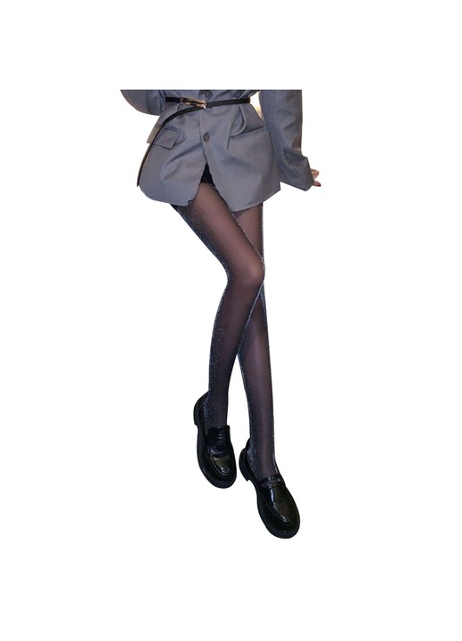 Dresuri dama, negru, nylon, One Size, efect stralucitor