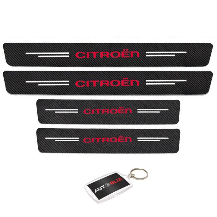 Citroen Carbon küszöbvédő szett, Autobliz kulcstartóval