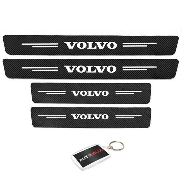 Volvo karbon küszöbvédő szett Autobliz kulcstartóval