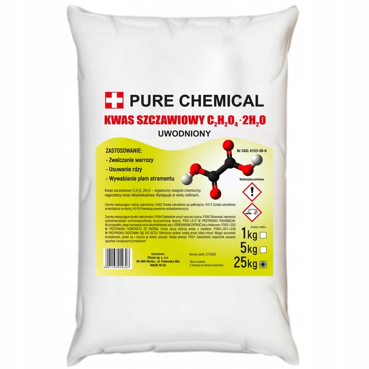 Acid Oxalic Dihidrat Puritate Inalta, Chosa, 25 kg, Fara Aditivi Solubil In Apa, Combaterea Varroazei In Apicultura, Albirea Lemnului Si A Mobilierului, Indepartarea Petelor De Rugina, Reactiv Chimic De Laborator