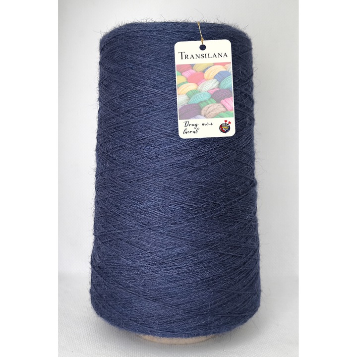 Fir pentru tesut, Transilana, 83/17 lana/poliamida, culoare Bleumarin M4005, 250g, 2250m