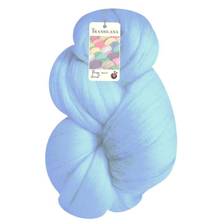 Banda lana, Transilana, 100% lana merinos, culoare Albastru deschis G1013, 100g, 4m
