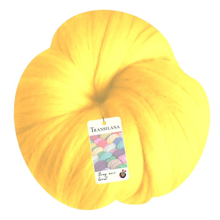 Banda lana, Transilana, 100% lana merinos, culoare Galben D2002, 250g, 25m