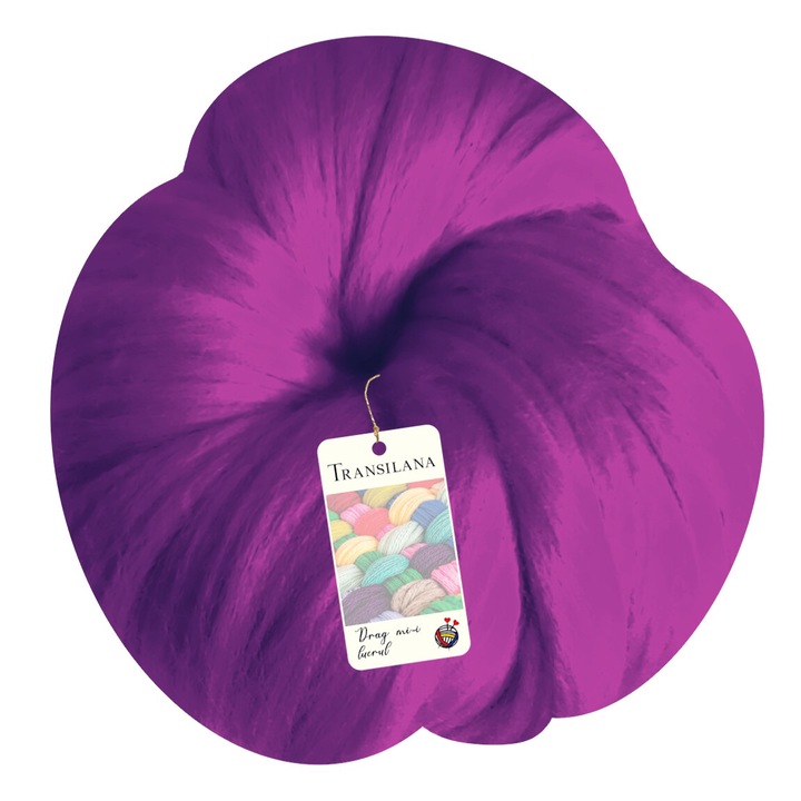 Banda lana, Transilana, 100% lana merinos, culoare Magenta D2017, 250g, 25m