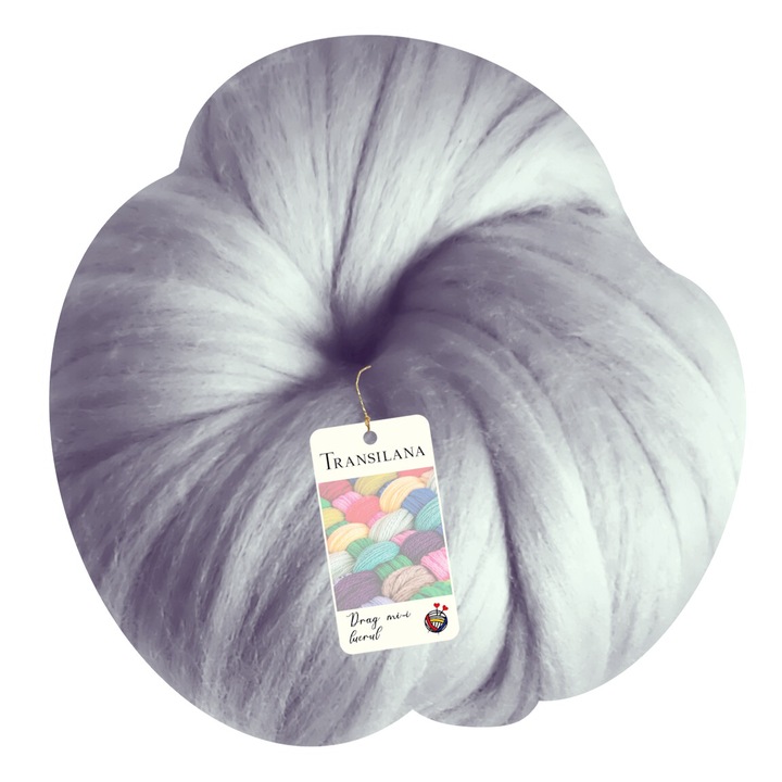 Banda lana, Transilana, 100% lana merinos, culoare Gri D2009, 250g, 25m