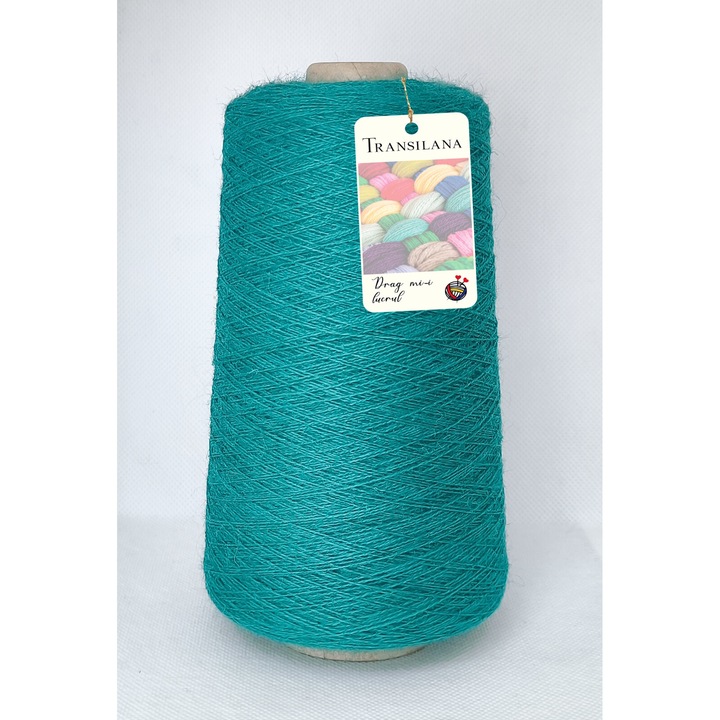 Fir pentru tesut, Transilana, 83/17 lana/poliamida, culoare Verde M4002, 250g, 2250m