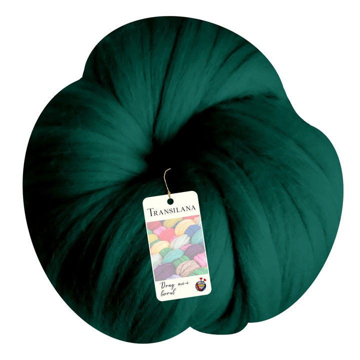 Banda lana, Transilana, 100% lana merinos, culoare Verde D2012, 250g, 25m