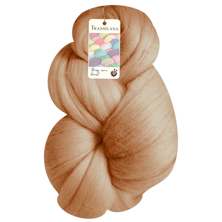 Banda lana, Transilana, 100% lana merinos, culoare Bej rosiatic G1003, 100g, 4m