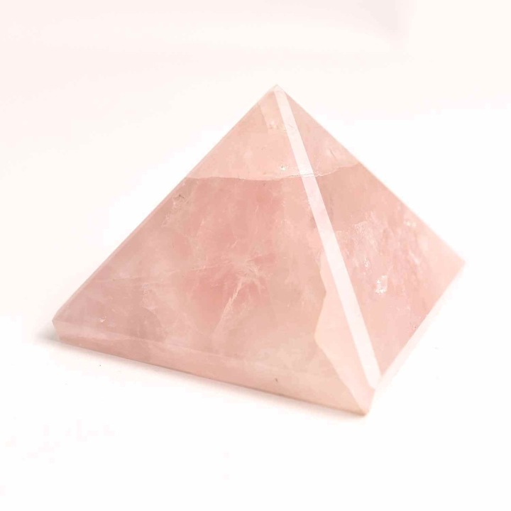 Handemade piramis 7x7x6 cm, nyers rózsakvarc - Harmónia és Gyógyítás