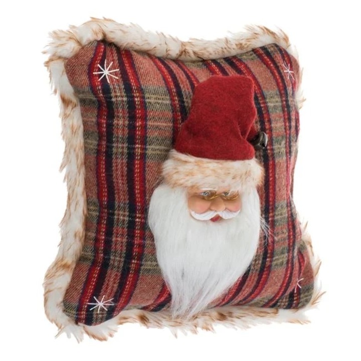 Perna Decorativa cu Mos Craciun 3D pentru Canapea 33x33cm