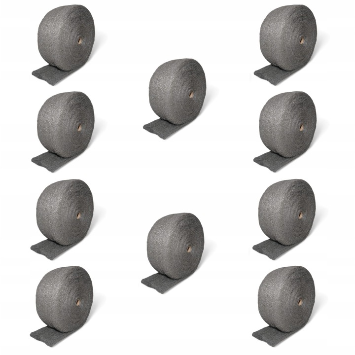 Lana de otel pentru curatare si finisare, lustruire renovare, WOOLTEC Steel Wool, rola de 10 kg, grad finete 0 + 00