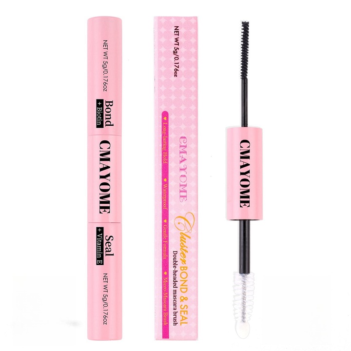 Спирала за мигли Lash bond&seal, 2 в 1, дълготраен ефект, лесна за използване