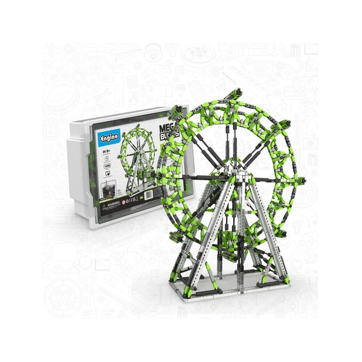 Set de constructie Engino MEGA BUILDS: London Eye, robotica, 9 ani, plastic, multicolor