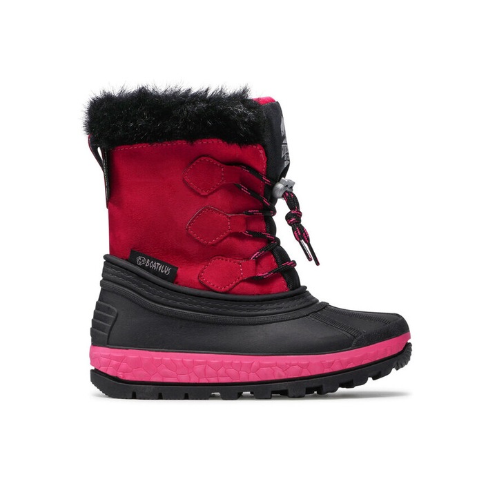 Cizme copii, Boatilus, 37660, Sintetic, Roz, Negru