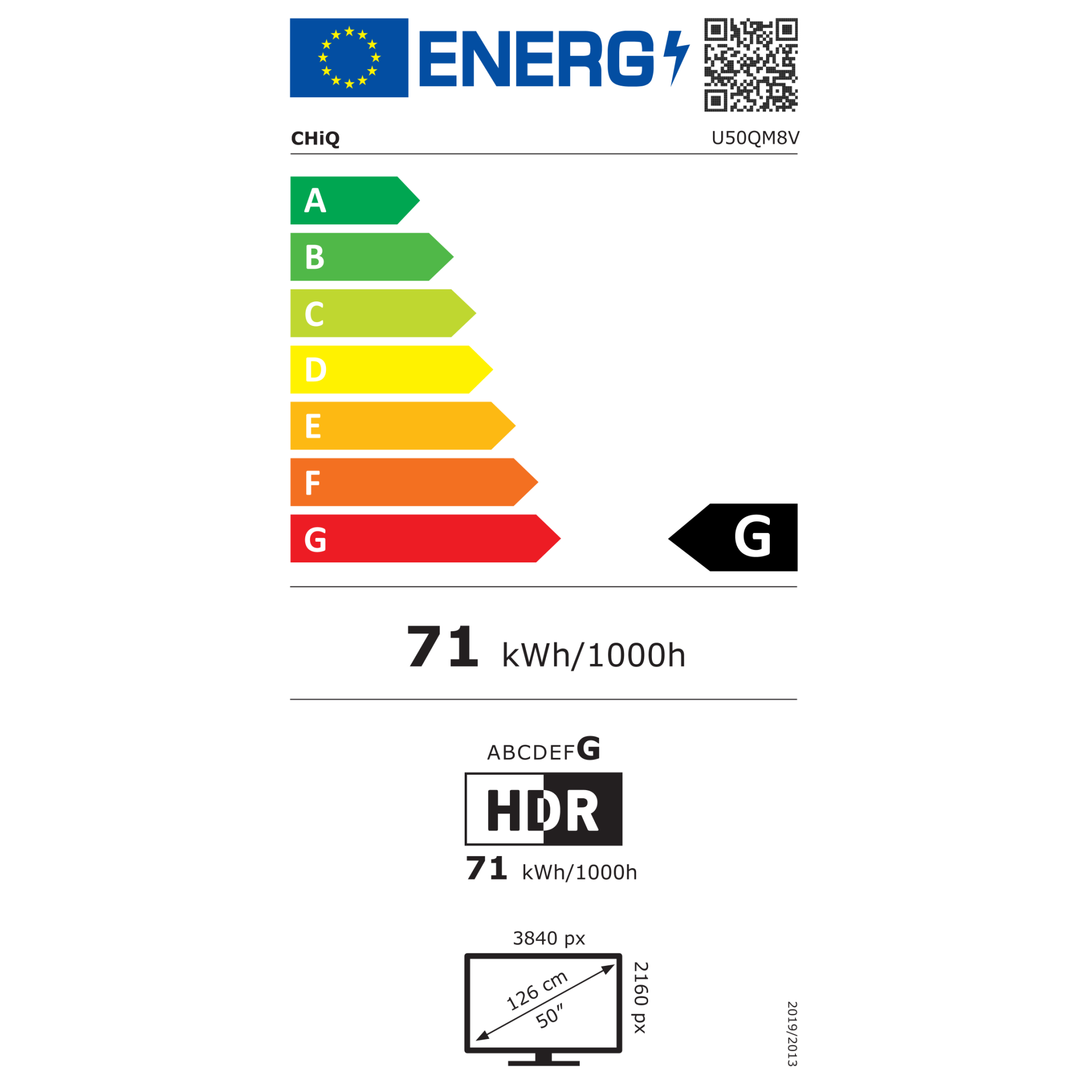 Televizor CHiQ 50" 125 cm U50QM8V 4K Smart TV (U50QM8V)