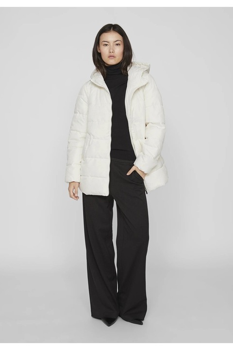 Geaca matlasata cu gluga Vitate, Alb, 38