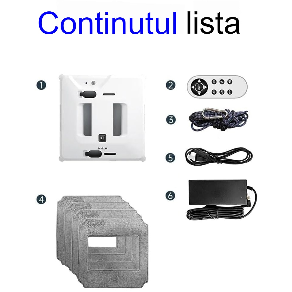 Robot Curatare Geamuri, Fudisenn®, Poate fi actionat de la distanta, tehnologie duala de pulverizare, sistem anti-urme si control inteligent, 3000Pa, Alb